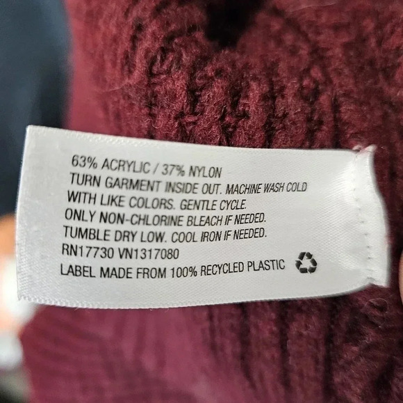 Goodfellow Colorblock Half Zip Sweater Men’s Large Maroon Navy Striped Pullover - Picture 6 of 8